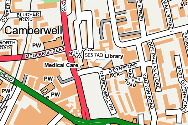 SE5 7AQ map - OS OpenMap – Local (Ordnance Survey) SE5 7AQ map - OS OpenMap – Local (Ordnance Survey)