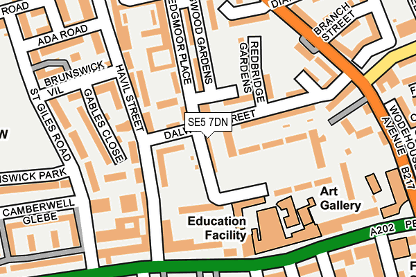 SE5 7DN map - OS OpenMap – Local (Ordnance Survey) SE5 7DN map - OS OpenMap – Local (Ordnance Survey)