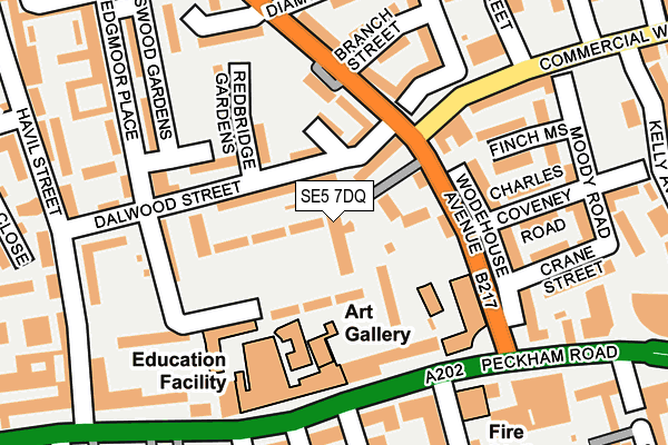 SE5 7DQ map - OS OpenMap – Local (Ordnance Survey) SE5 7DQ map - OS OpenMap – Local (Ordnance Survey)