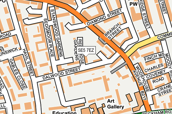 SE5 7EZ map - OS OpenMap – Local (Ordnance Survey) SE5 7EZ map - OS OpenMap – Local (Ordnance Survey)