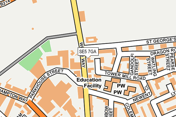 SE5 7GA map - OS OpenMap – Local (Ordnance Survey) SE5 7GA map - OS OpenMap – Local (Ordnance Survey)