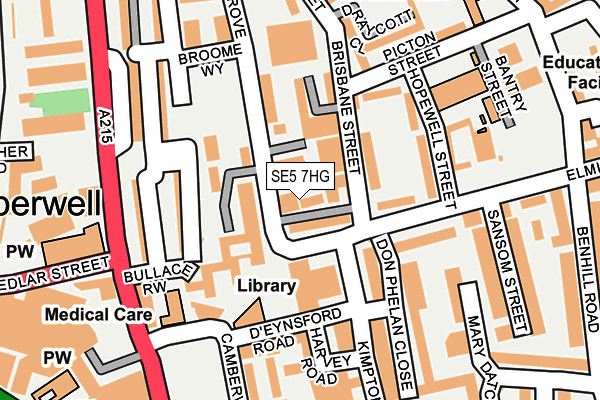 SE5 7HG map - OS OpenMap – Local (Ordnance Survey) SE5 7HG map - OS OpenMap – Local (Ordnance Survey)