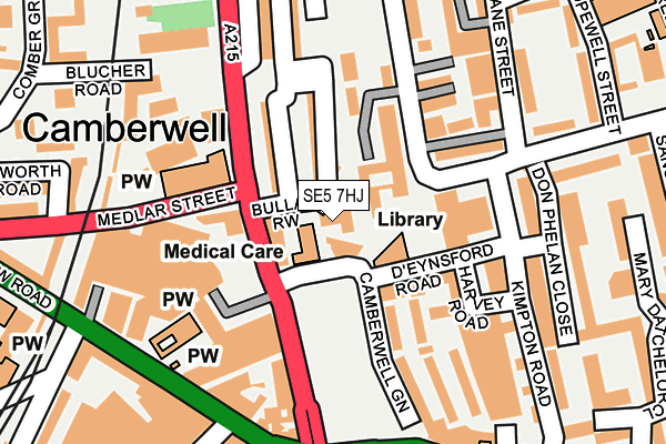 SE5 7HJ map - OS OpenMap – Local (Ordnance Survey) SE5 7HJ map - OS OpenMap – Local (Ordnance Survey)