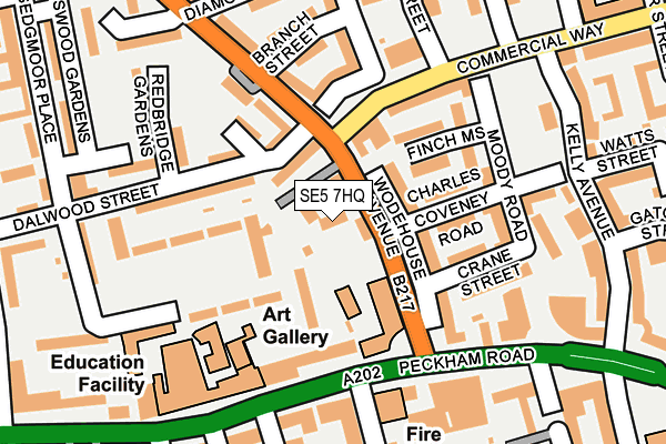 SE5 7HQ map - OS OpenMap – Local (Ordnance Survey) SE5 7HQ map - OS OpenMap – Local (Ordnance Survey)