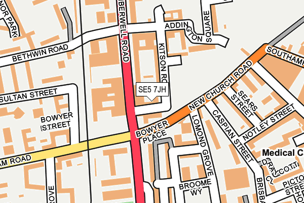 SE5 7JH map - OS OpenMap – Local (Ordnance Survey) SE5 7JH map - OS OpenMap – Local (Ordnance Survey)