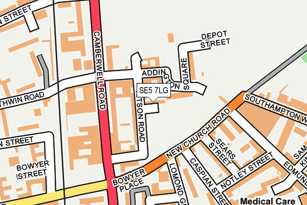 SE5 7LG map - OS OpenMap – Local (Ordnance Survey) SE5 7LG map - OS OpenMap – Local (Ordnance Survey)