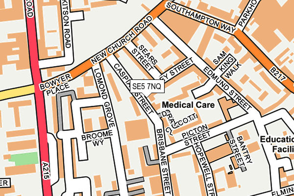 SE5 7NQ map - OS OpenMap – Local (Ordnance Survey) SE5 7NQ map - OS OpenMap – Local (Ordnance Survey)