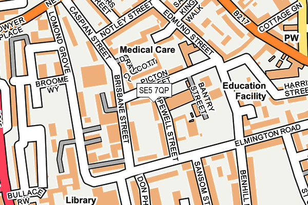 SE5 7QP map - OS OpenMap – Local (Ordnance Survey) SE5 7QP map - OS OpenMap – Local (Ordnance Survey)