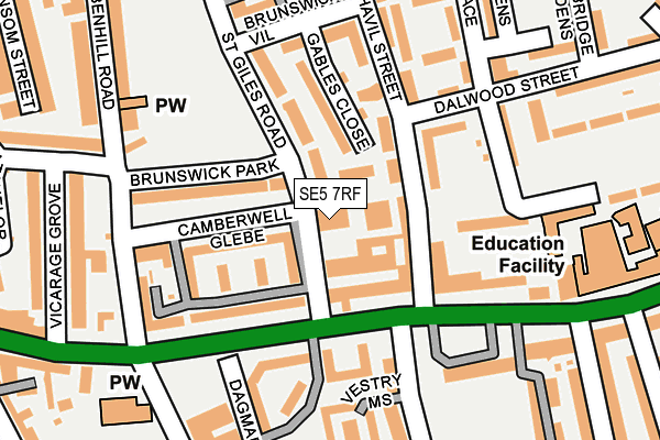 SE5 7RF map - OS OpenMap – Local (Ordnance Survey) SE5 7RF map - OS OpenMap – Local (Ordnance Survey)