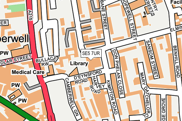 SE5 7UR map - OS OpenMap – Local (Ordnance Survey) SE5 7UR map - OS OpenMap – Local (Ordnance Survey)