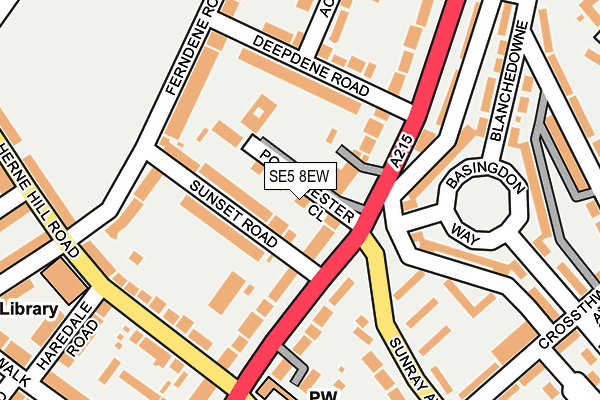 SE5 8EW map - OS OpenMap – Local (Ordnance Survey) SE5 8EW map - OS OpenMap – Local (Ordnance Survey)