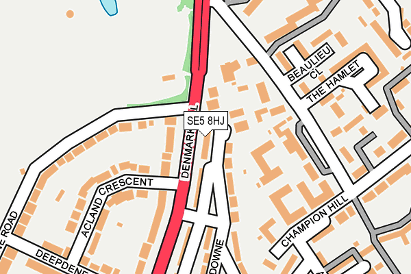 SE5 8HJ map - OS OpenMap – Local (Ordnance Survey) SE5 8HJ map - OS OpenMap – Local (Ordnance Survey)