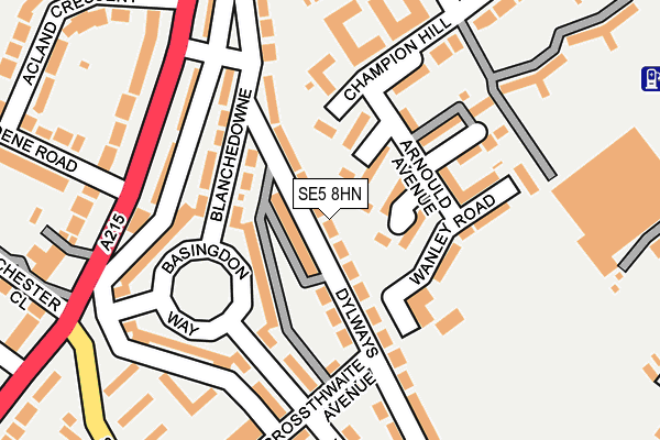 SE5 8HN map - OS OpenMap – Local (Ordnance Survey) SE5 8HN map - OS OpenMap – Local (Ordnance Survey)