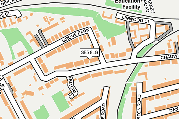 SE5 8LG map - OS OpenMap – Local (Ordnance Survey) SE5 8LG map - OS OpenMap – Local (Ordnance Survey)