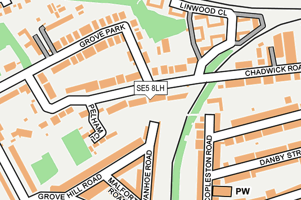 SE5 8LH map - OS OpenMap – Local (Ordnance Survey) SE5 8LH map - OS OpenMap – Local (Ordnance Survey)