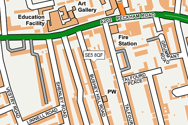 SE5 8QF map - OS OpenMap – Local (Ordnance Survey) SE5 8QF map - OS OpenMap – Local (Ordnance Survey)