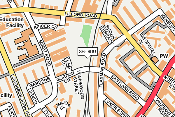 SE5 9DU map - OS OpenMap – Local (Ordnance Survey) SE5 9DU map - OS OpenMap – Local (Ordnance Survey)