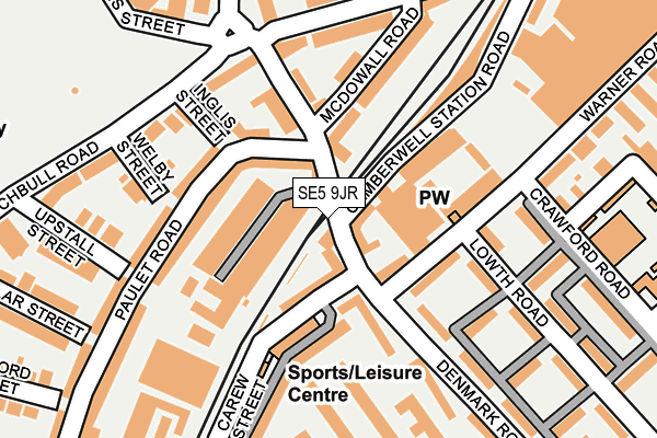 SE5 9JR map - OS OpenMap – Local (Ordnance Survey) SE5 9JR map - OS OpenMap – Local (Ordnance Survey)