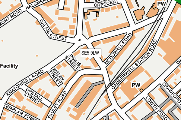 SE5 9LW map - OS OpenMap – Local (Ordnance Survey) SE5 9LW map - OS OpenMap – Local (Ordnance Survey)
