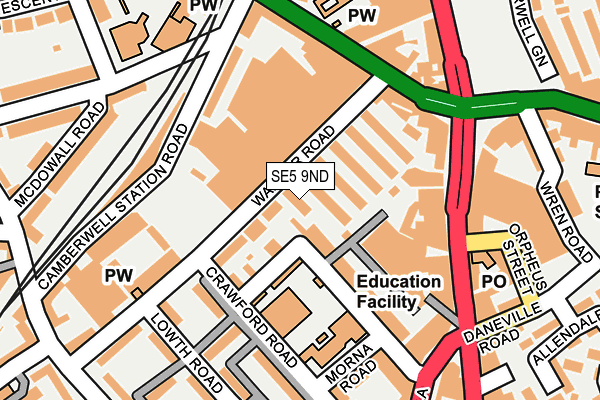 SE5 9ND map - OS OpenMap – Local (Ordnance Survey) SE5 9ND map - OS OpenMap – Local (Ordnance Survey)