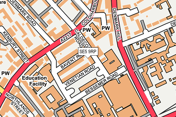 SE5 9RP map - OS OpenMap – Local (Ordnance Survey) SE5 9RP map - OS OpenMap – Local (Ordnance Survey)
