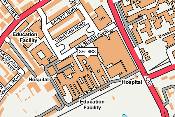 SE5 9RS map - OS OpenMap – Local (Ordnance Survey) SE5 9RS map - OS OpenMap – Local (Ordnance Survey)