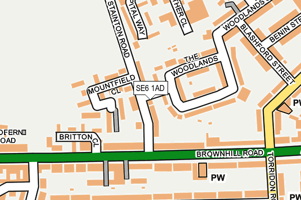 SE6 1AD map - OS OpenMap – Local (Ordnance Survey)