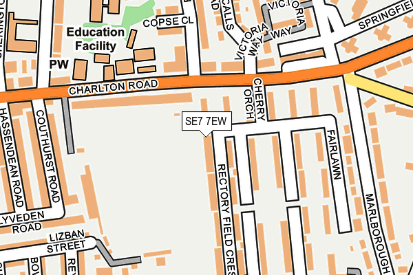 SE7 7EW map - OS OpenMap – Local (Ordnance Survey) SE7 7EW map - OS OpenMap – Local (Ordnance Survey)