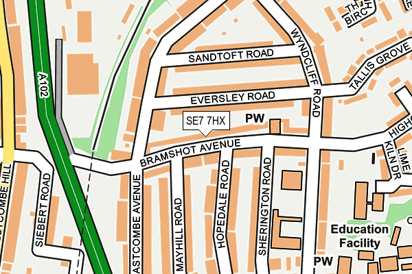 SE7 7HX map - OS OpenMap – Local (Ordnance Survey)