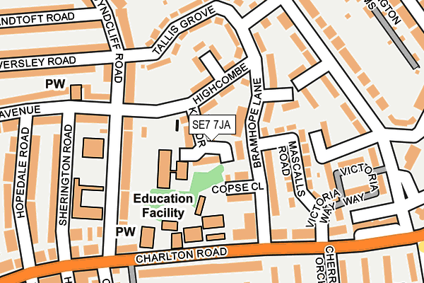 SE7 7JA map - OS OpenMap – Local (Ordnance Survey) SE7 7JA map - OS OpenMap – Local (Ordnance Survey)