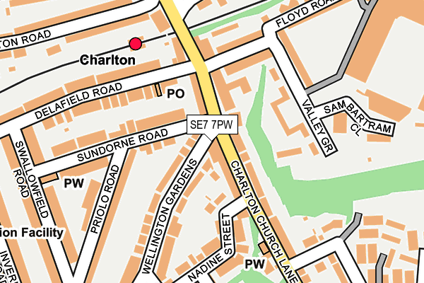 SE7 7PW map - OS OpenMap – Local (Ordnance Survey) SE7 7PW map - OS OpenMap – Local (Ordnance Survey)