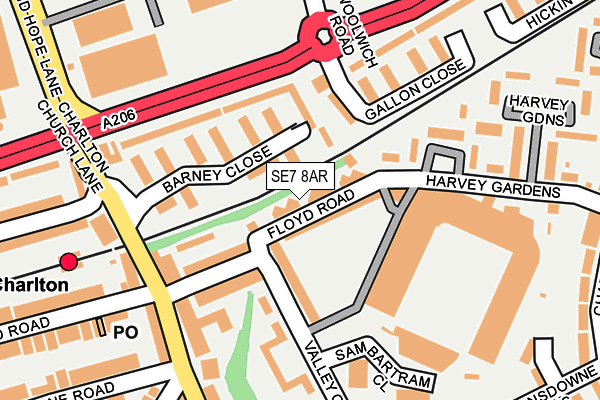 SE7 8AR map - OS OpenMap – Local (Ordnance Survey) SE7 8AR map - OS OpenMap – Local (Ordnance Survey)