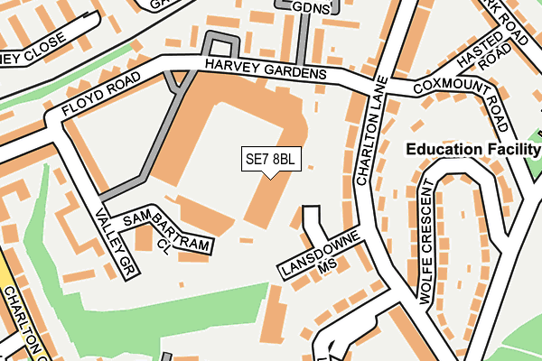 SE7 8BL map - OS OpenMap – Local (Ordnance Survey) SE7 8BL map - OS OpenMap – Local (Ordnance Survey)