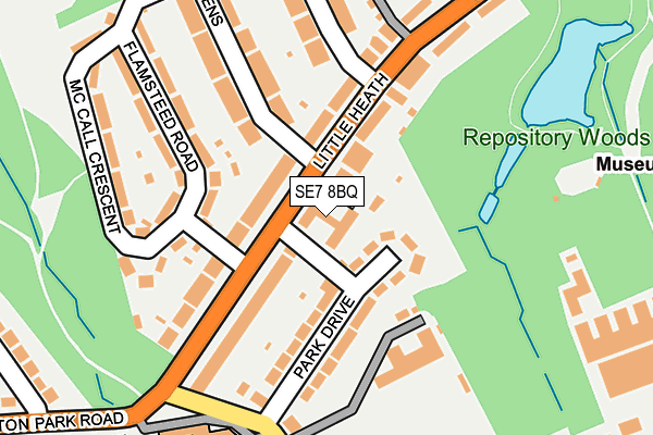 SE7 8BQ map - OS OpenMap – Local (Ordnance Survey) SE7 8BQ map - OS OpenMap – Local (Ordnance Survey)