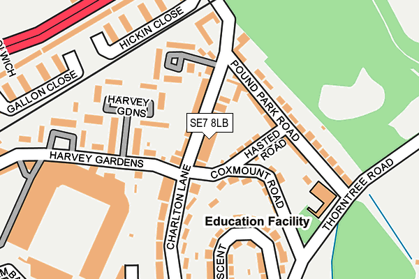SE7 8LB map - OS OpenMap – Local (Ordnance Survey) SE7 8LB map - OS OpenMap – Local (Ordnance Survey)