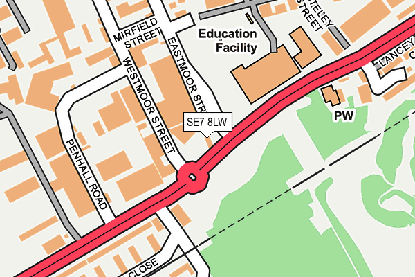 SE7 8LW map - OS OpenMap – Local (Ordnance Survey) SE7 8LW map - OS OpenMap – Local (Ordnance Survey)