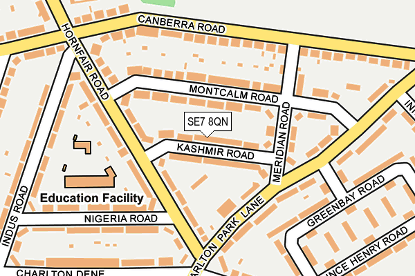 SE7 8QN map - OS OpenMap – Local (Ordnance Survey) SE7 8QN map - OS OpenMap – Local (Ordnance Survey)