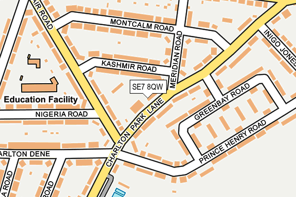 SE7 8QW map - OS OpenMap – Local (Ordnance Survey) SE7 8QW map - OS OpenMap – Local (Ordnance Survey)