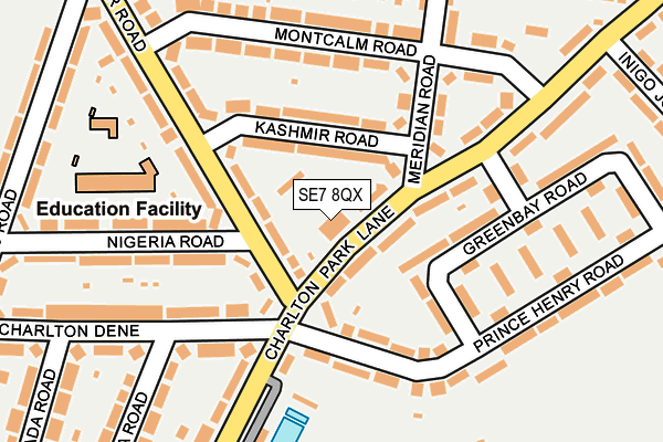 SE7 8QX map - OS OpenMap – Local (Ordnance Survey) SE7 8QX map - OS OpenMap – Local (Ordnance Survey)