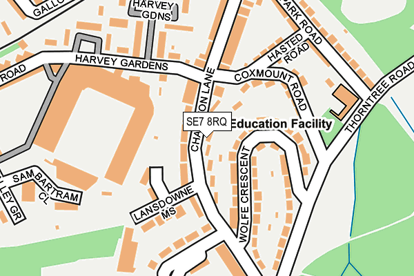 SE7 8RQ map - OS OpenMap – Local (Ordnance Survey) SE7 8RQ map - OS OpenMap – Local (Ordnance Survey)
