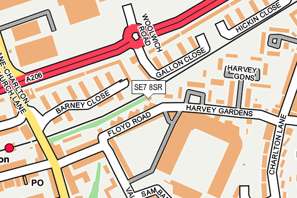 SE7 8SR map - OS OpenMap – Local (Ordnance Survey) SE7 8SR map - OS OpenMap – Local (Ordnance Survey)