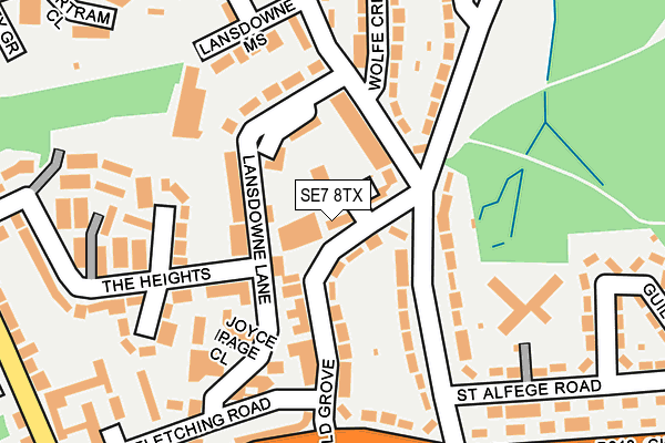 SE7 8TX map - OS OpenMap – Local (Ordnance Survey)