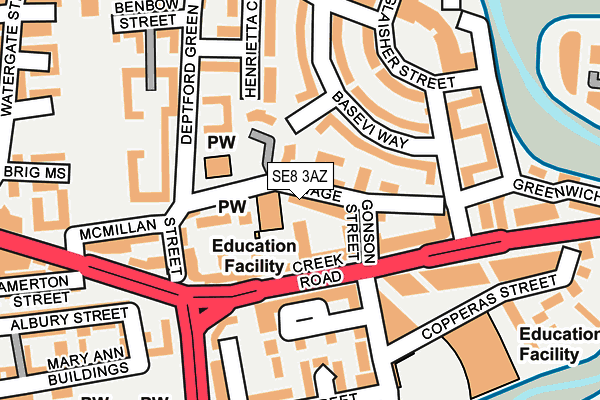 SE8 3AZ map - OS OpenMap – Local (Ordnance Survey) SE8 3AZ map - OS OpenMap – Local (Ordnance Survey)