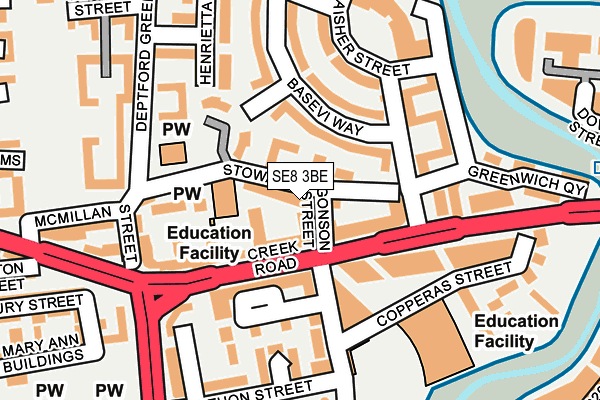 SE8 3BE map - OS OpenMap – Local (Ordnance Survey) SE8 3BE map - OS OpenMap – Local (Ordnance Survey)