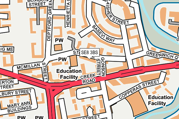 SE8 3BS map - OS OpenMap – Local (Ordnance Survey) SE8 3BS map - OS OpenMap – Local (Ordnance Survey)