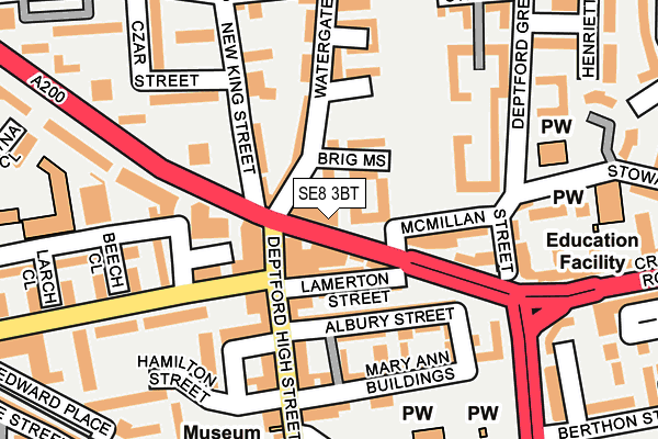 SE8 3BT map - OS OpenMap – Local (Ordnance Survey) SE8 3BT map - OS OpenMap – Local (Ordnance Survey)