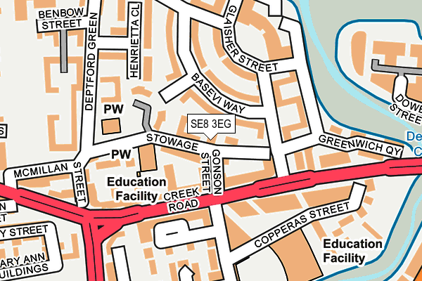 SE8 3EG map - OS OpenMap – Local (Ordnance Survey) SE8 3EG map - OS OpenMap – Local (Ordnance Survey)