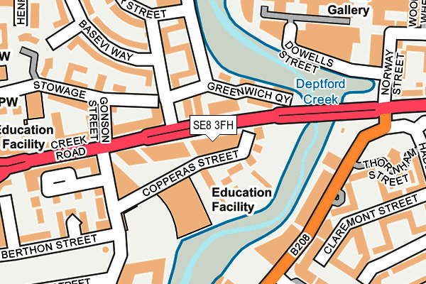 SE8 3FH map - OS OpenMap – Local (Ordnance Survey) SE8 3FH map - OS OpenMap – Local (Ordnance Survey)