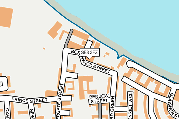 SE8 3FZ map - OS OpenMap – Local (Ordnance Survey) SE8 3FZ map - OS OpenMap – Local (Ordnance Survey)