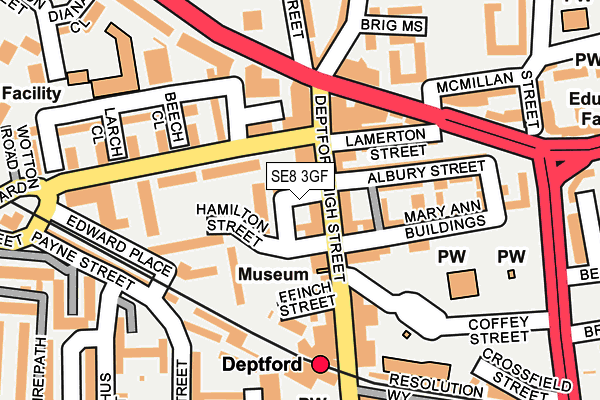 SE8 3GF map - OS OpenMap – Local (Ordnance Survey) SE8 3GF map - OS OpenMap – Local (Ordnance Survey)